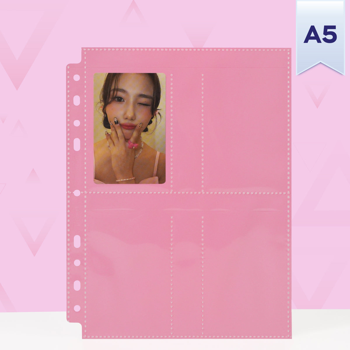 Custom A5 4-Pocket Pages - Double Sleeve - Pink