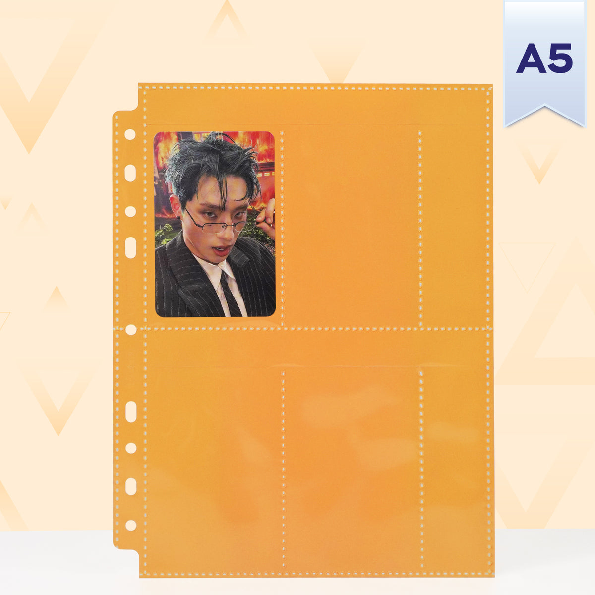 Custom A5 4-Pocket Pages - Slim + Note - Orange