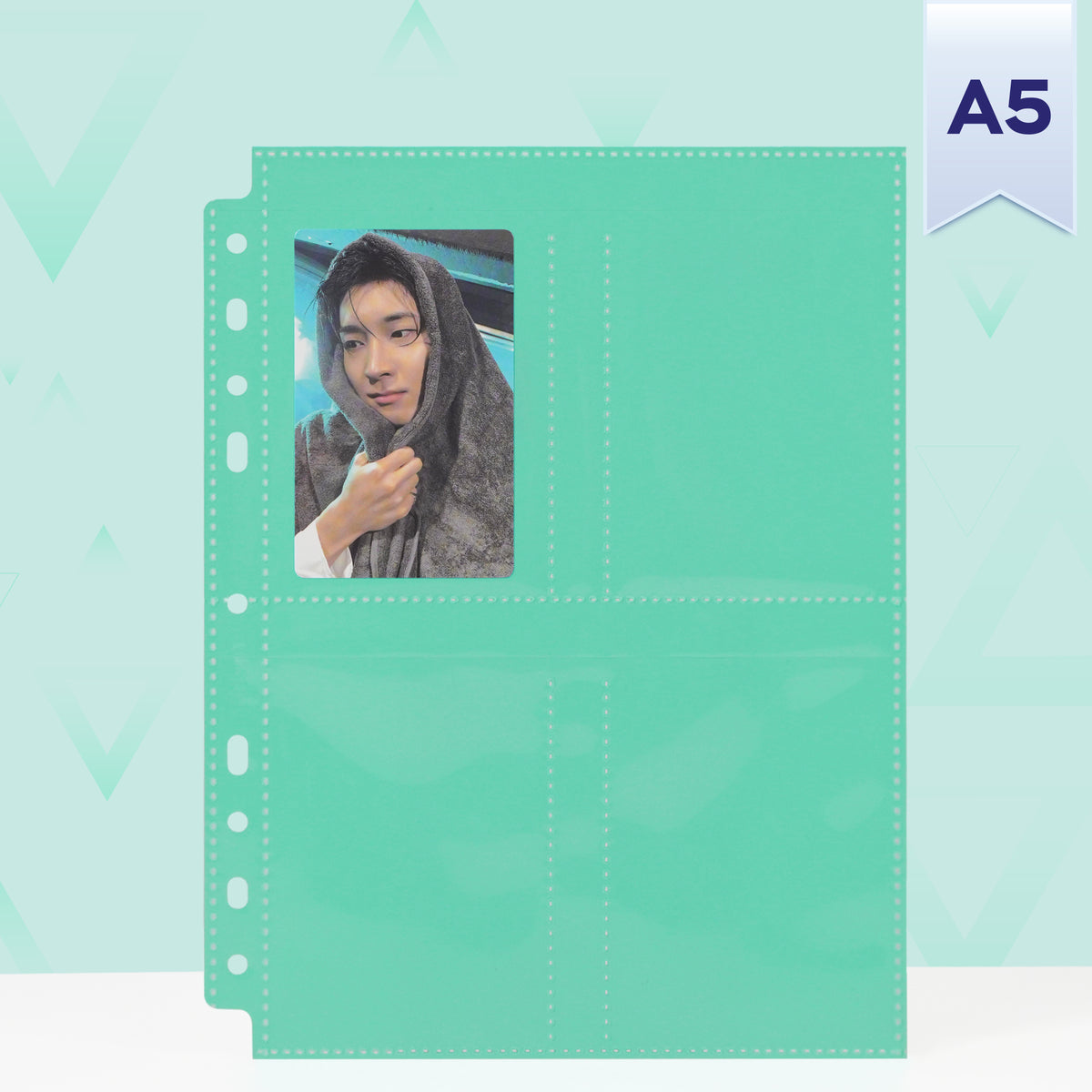 Custom A5 4-Pocket Pages - Standard Photocard - Green