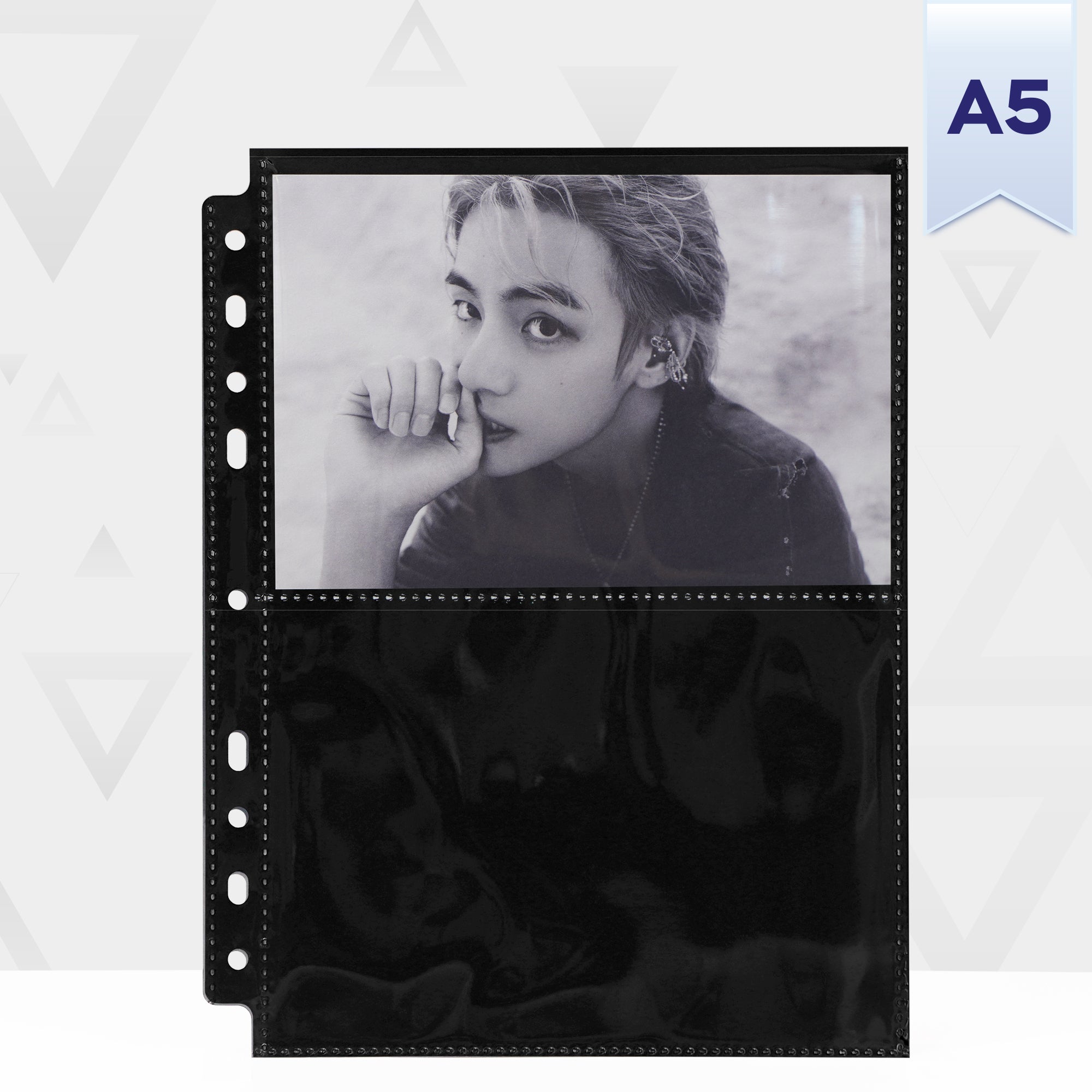 [PRE-ORDER] Custom A5 2-Pocket Pages - Postcard - Black