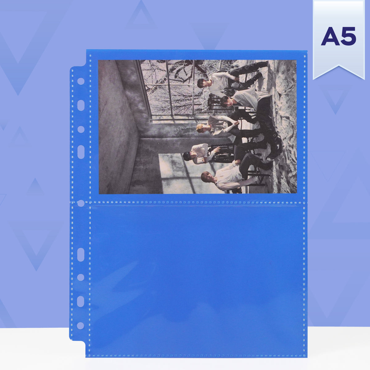 Custom A5 2-Pocket Pages - Postcard - Blue