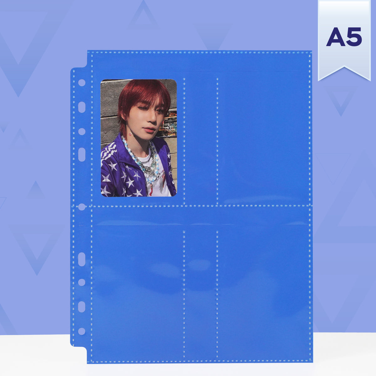 Custom A5 4-Pocket Pages - Double Sleeve - Blue
