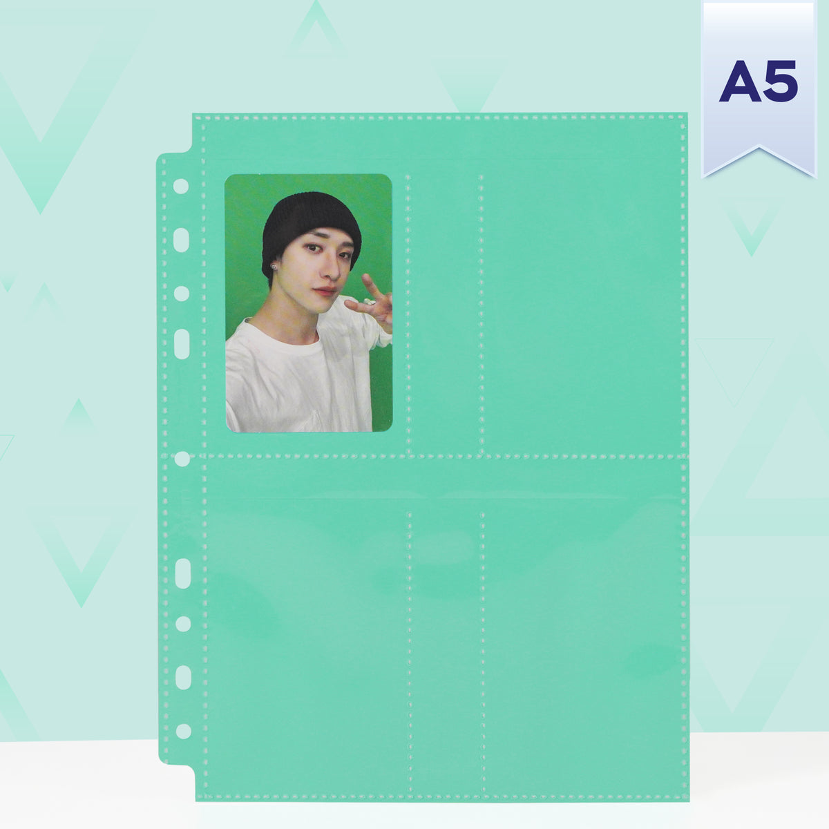 Custom A5 4-Pocket Pages - Double Sleeve - Green