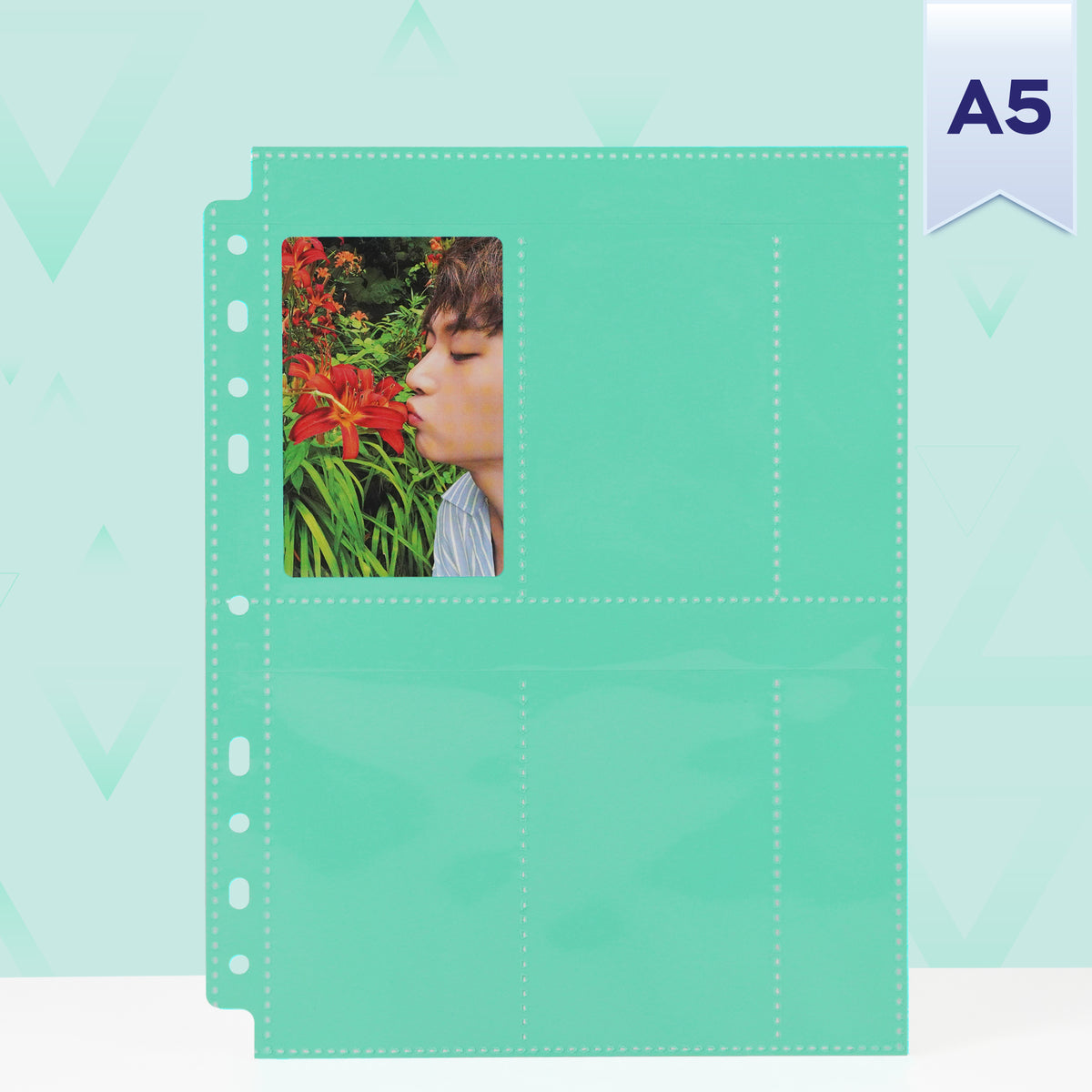 Custom A5 4-Pocket Pages - Slim + Note - Green