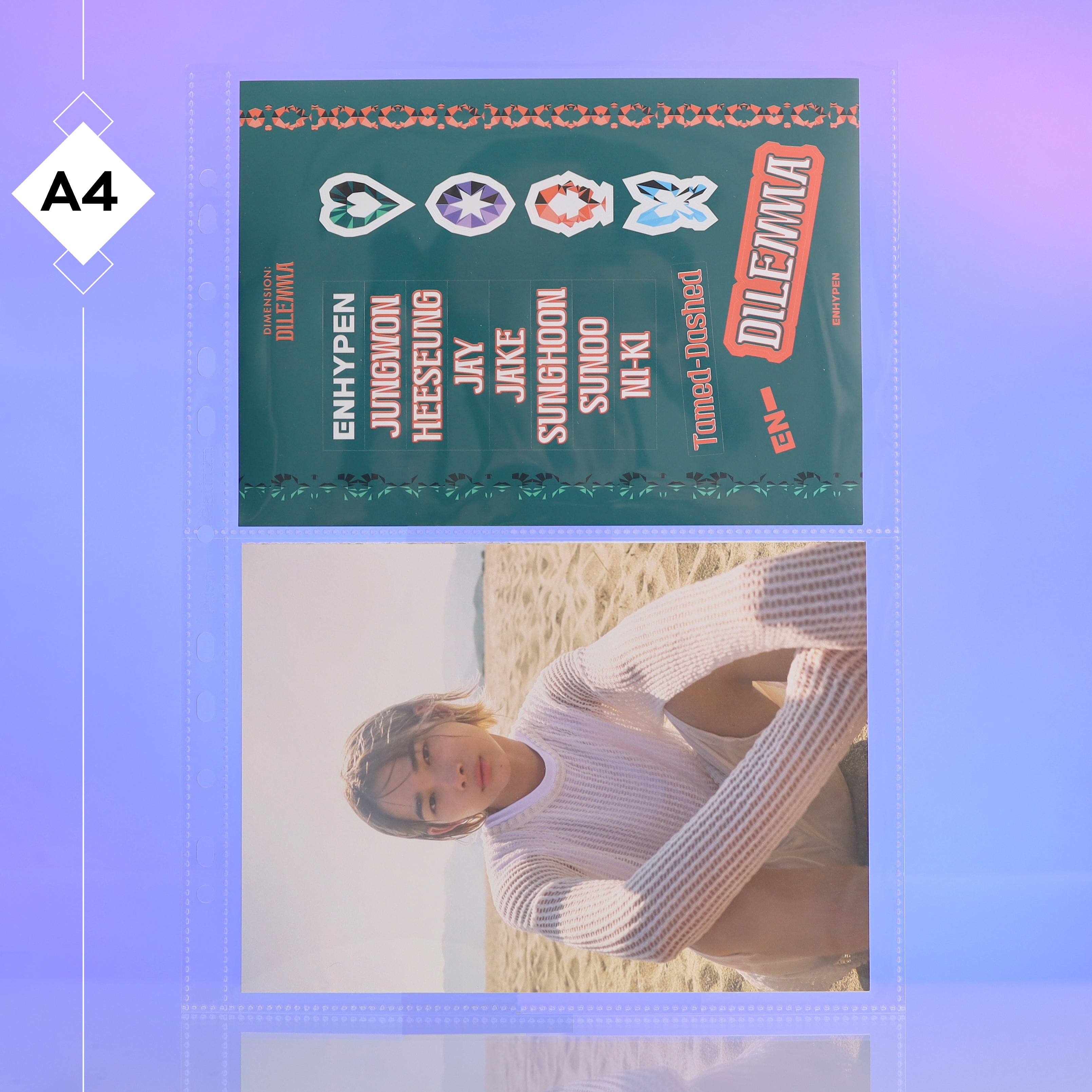 [PRE-ORDER] Custom A4 2-Pocket Pages - Prism Platinum