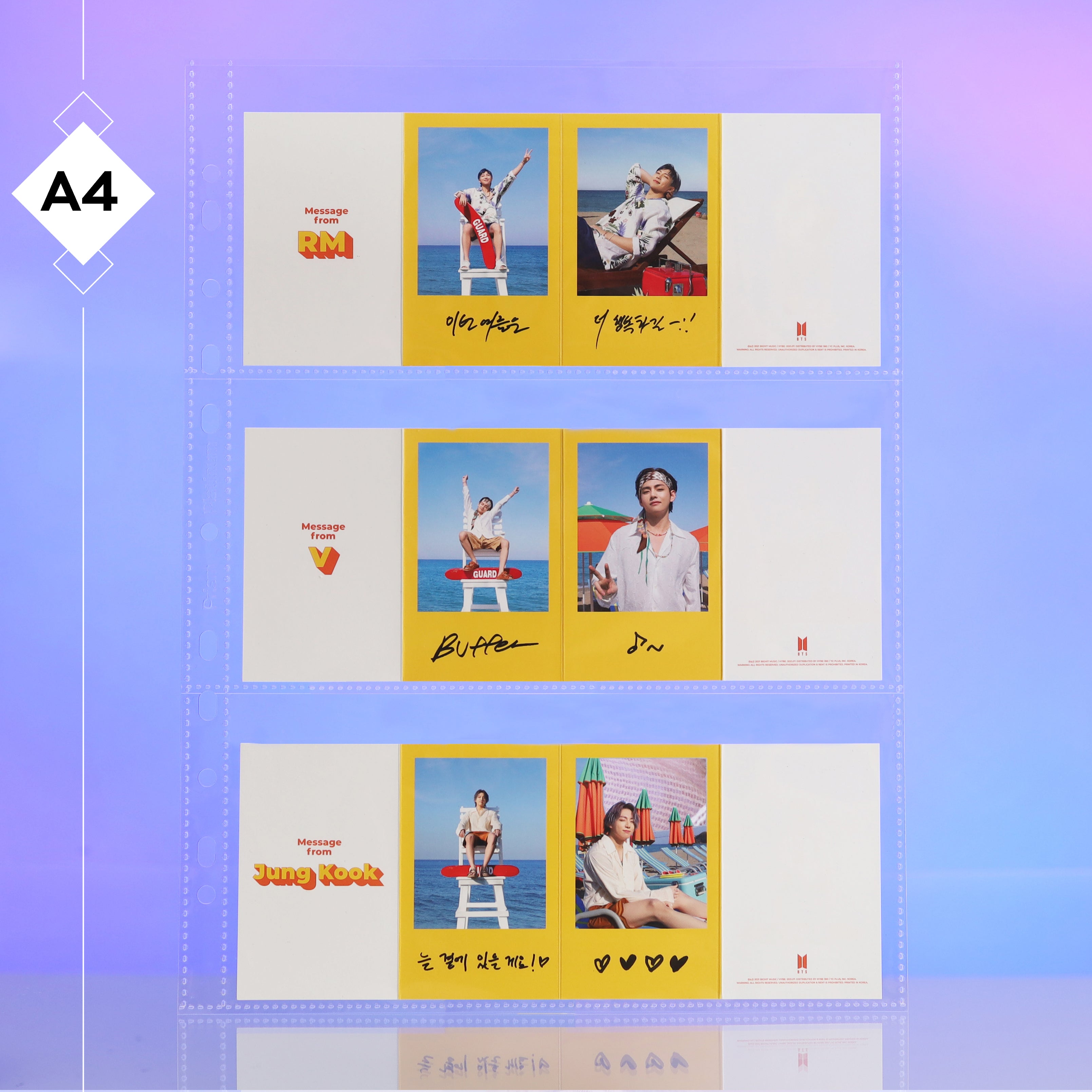 [PRE-ORDER] Custom A4 3-Pocket Pages - Prism Platinum