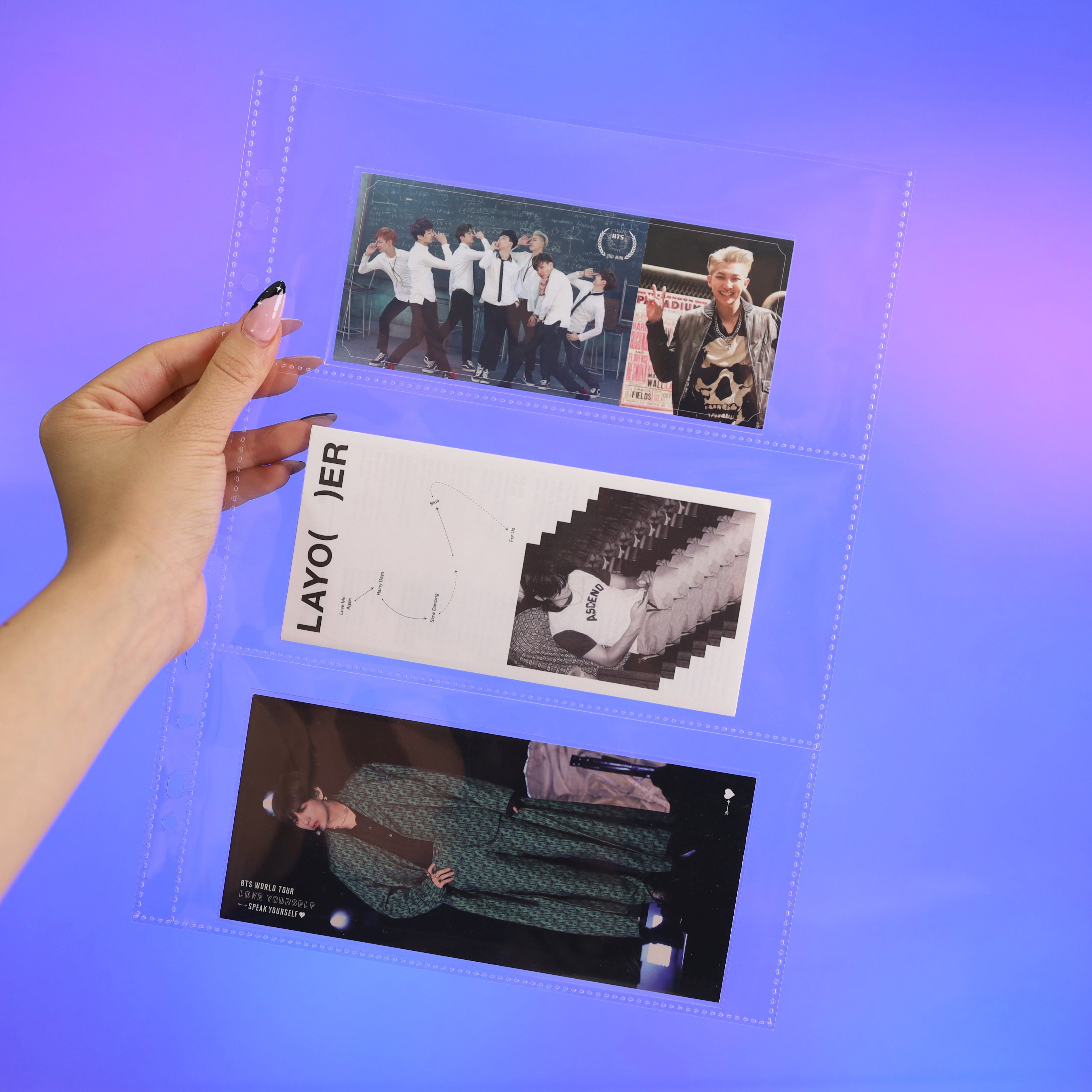 [PRE-ORDER] Custom A4 3-Pocket Pages - Prism Platinum