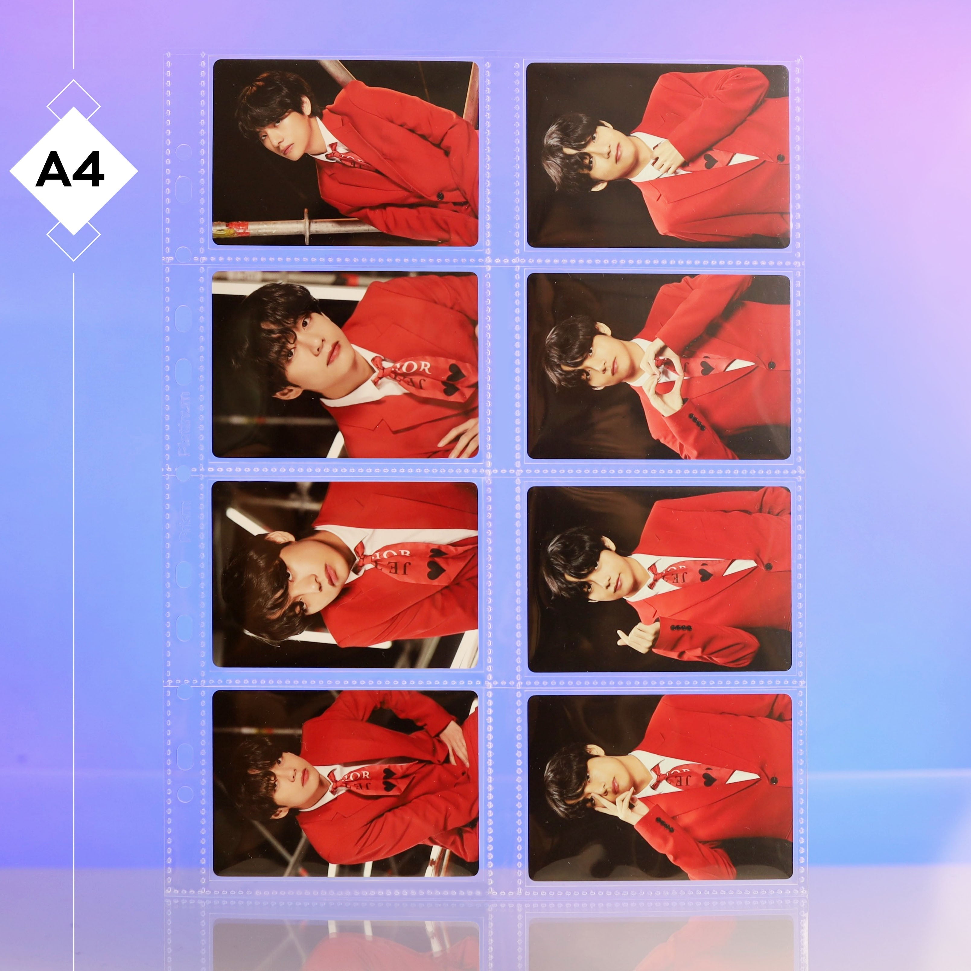 [PRE-ORDER] Custom A4 8-Pocket Pages - Prism Platinum